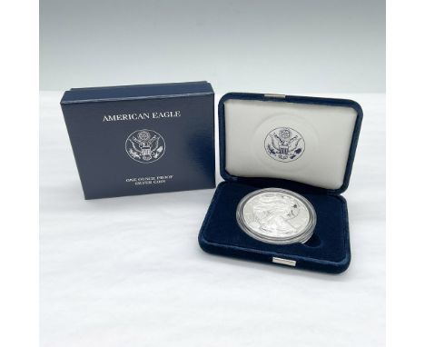 1 ounce. West Point Mint. The obverse side depicts full length figure of Liberty in stride draped in the folds of the flag. S
