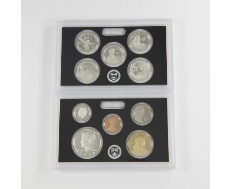 Two US Mint protective cases, each containing five coins. San Francisco Mint. Collection includes Lincoln Penny, Jefferson Ni