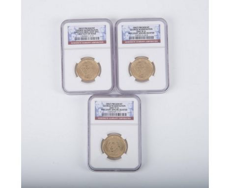 NGC Graded. With two Slabbed Brilliant Uncirculated and with one Slabbed First Day of Issue. Two Denver Mint and one Philadel