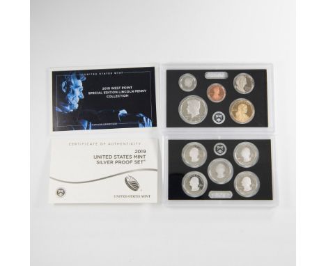 Limited edition. San Francisco Mint. Two US Mint cases, each containing five coins. Collection includes Kennedy Half Dollar, 