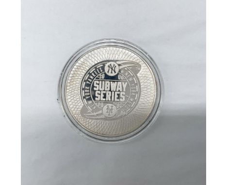 Limited edition. One Troy Ounce .999 Fine Silver Commemorative MLB Medallion. The piece is in a protective case. The case is 
