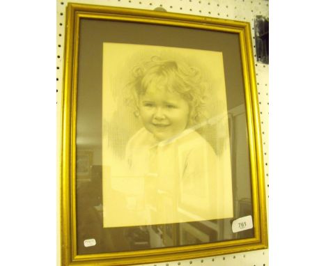 A pencil sketch of a child - 27 x 20cm