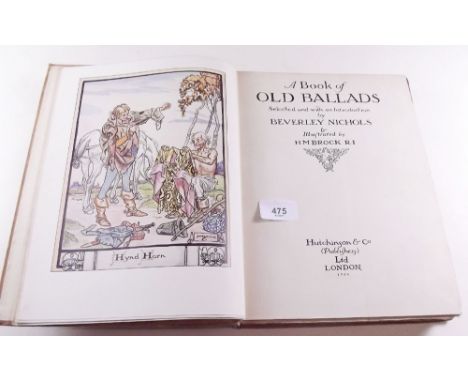 A Book of Old Ballads by Beverley Nichols published by Hutchinson 1934 first edition, scuffing and marks to covers 