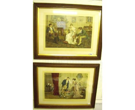 A pair of Victorian prints 'Two Strings to her Bow' and 'To Be or Not to Be' by Charles Haigh Wood - 39 x 54cm