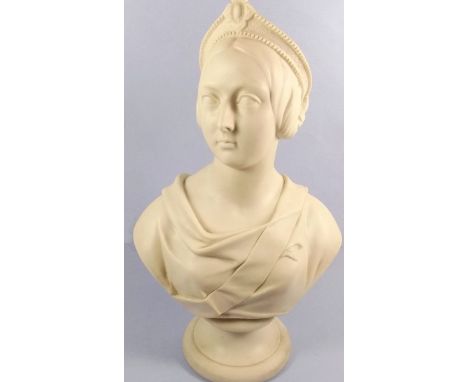 A Royal Worcester  Parian bust of Queen Victoria by E J Jones