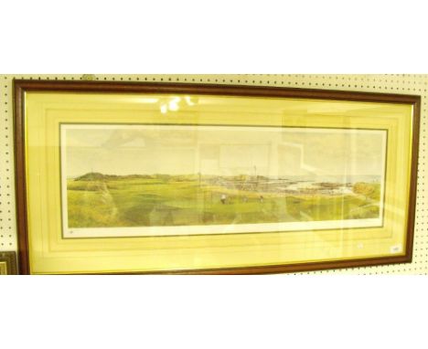Mick Evans - limited edition print 'Turnberry' golf course, 79 x 22cm, 131/350, signed with certificate 