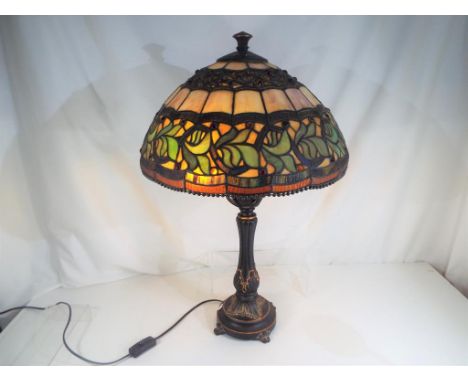 A Tiffany style table lamp, 66 cm (high)