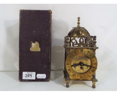 A Smiths brass lantern clock approx 18 cm (h) contained in original box Est £20 - £30