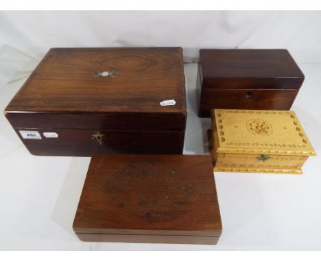 Four wooden jewellery / trinket boxes (4)