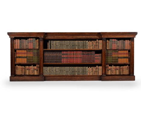 Y A GEORGE IV ROSEWOOD OPEN BOOKCASECIRCA 1825100cm high, 264.5cm wide, 47cm deep Condition Report: Marks, knocks, scratches 