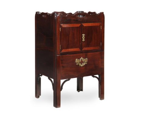 A GEORGE III MAHOGANY TRAY TOP NIGHT COMMODE CIRCA 1780 78cm high, 49cm wide, 38cm deepCondition Report: Marks, scratches and