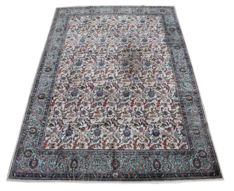 A TABRIZ CARPETSigned by master weaver Javan Amir Khizapproximately 461 x 322cm Condition Report: Some wear to carpet overall