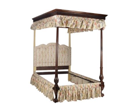 A MAHOGANY FOUR POST BED IN GEORGE III STYLE, ELEMENTS 19TH CENTURY AND LATER 241cm high, 228cm long, 168cm wideCondition Rep
