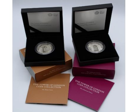 Tower of London Coin collection White Tower &pound;5 Silver Proof Piedfort Coin and The Infamous Prison (2)