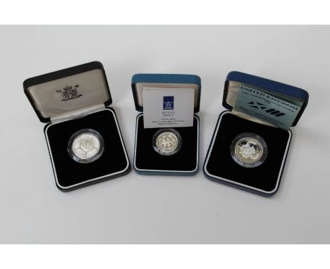 1986 Two pounds silver commemorative XIII Commonwealth Games 1994 One pound silver proof coin 1996 Silver proof Two pound coi