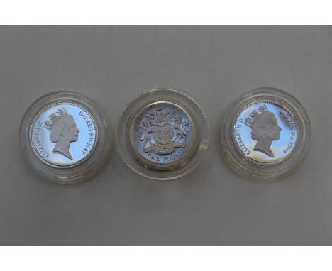 1983 One Pound Piedford Proof Coin 1994 One Pound Silver Proof 1987 One Pound Silver Proof 