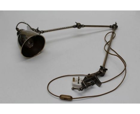 A French Art Deco style anglepoise type lamp, 120cm extended approximately&nbsp;