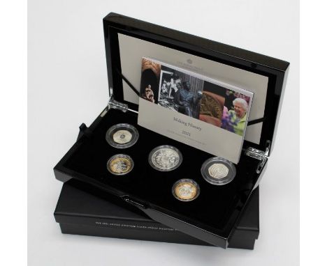 The Royal Mint 2021 United Kingdom Silver Proof Piedfort Commemorative Coin Set Five