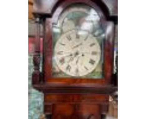 A good Victorian 8 day Longcase clock by Rhind of Manchester, with moon phase in the arch of the dial. Contained in a lovely 