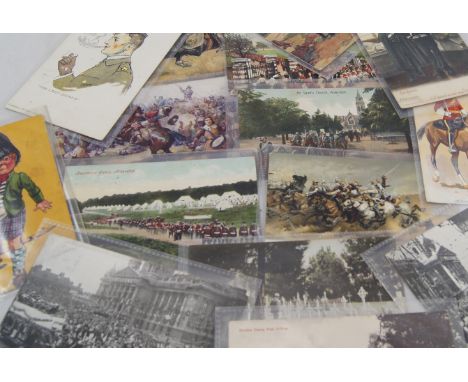 Quantity of Edwardian and other vintage collectors postcards military related 55 items in lot