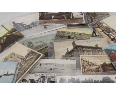 Quantity of Edwardian and other vintage collectors postcards Kent seaside towns related 55 items in lot