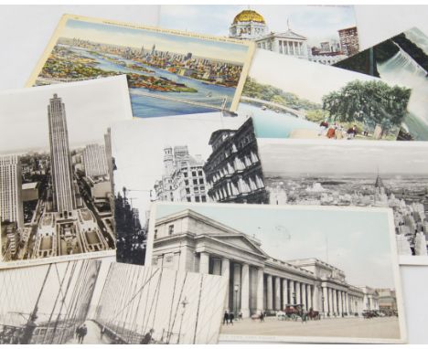 Quantity of Edwardian and other vintage collectors postcards USA 1900's - 1920's related 68 items in lot