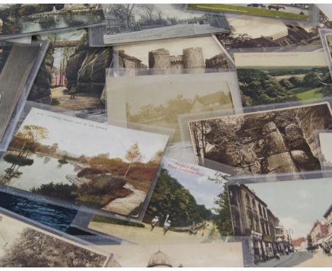 Quantity of Edwardian and other vintage collectors postcards mainly Kent villages 105 items in lot