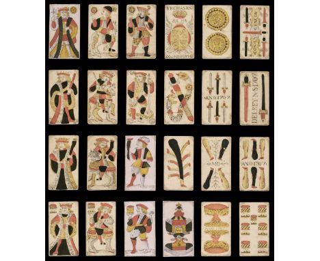 * Spanish playing cards. Madrid pattern, Madrid: unknown maker, 1707, 33 (of 40, without 4 &amp; king of coins, ace &amp; jac