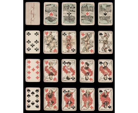 * Belgian playing cards. Socialist Internationale, unknown maker, circa 1930, the complete deck of 32 colour printed playing 
