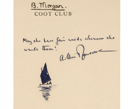 Ransome (Arthur). Coot Club, 1st edition, London: Jonathan Cape, 1934, illustrations, errata slip, map endpapers, several sma