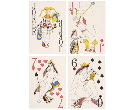 * Lewis (Elaine). Shocker, Erotic Playing Cards, September 1996, the complete deck of 55 hand-coloured printed playing cards 