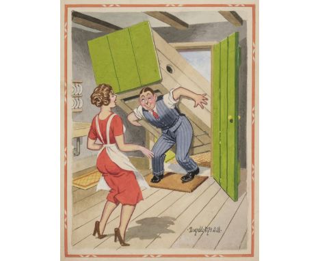 * McGill (Donald, 1875-1962). "Now we can advertise the place with indoor sanitation!", watercolour, signed lower right, prin