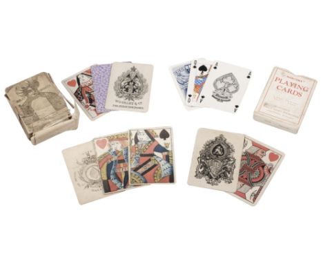 * English playing cards. Standard pattern type IIb, Hall &amp; Son, circa 1820, the complete deck of 52 stencil coloured wood