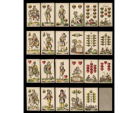* Austrian playing cards. Mohren-Deutsche (Moorish Skat, or Lemberg pattern) type II, Joseph Glanz, circa 1901, 24 (of 36, co