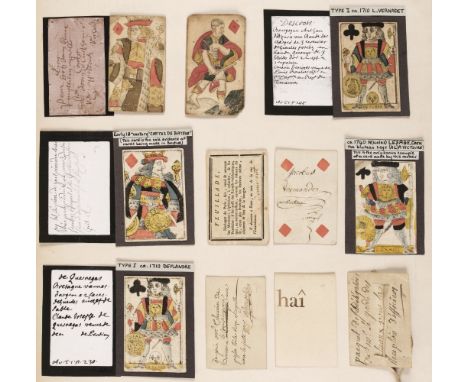 * Secondary use playing cards. Paris Pattern, Angers: J. Ducamus (or Ducanus), circa 1780, a single-figure stencil coloured w
