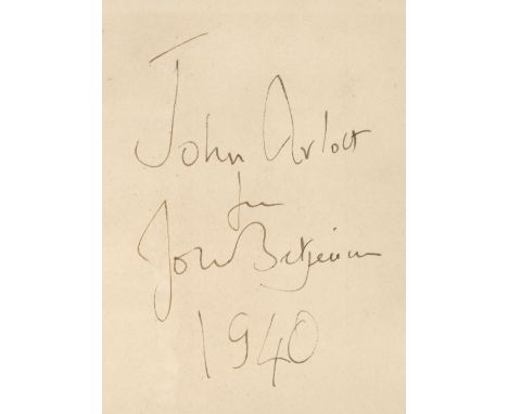 Betjeman (John, 1906-1984). Old Lights for New Chancels, 1st edition, London: John Murray, 1940, frontispiece silhouette of t