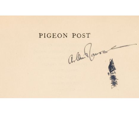 Ransome (Arthur). Pigeon Post, 3rd impression, London: Jonathan Cape, November 1936, illustrations by the author, map endpape