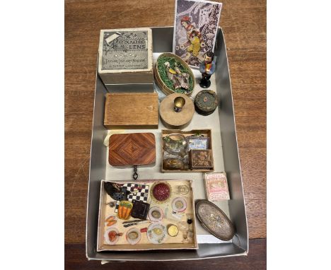 * Miniature. A group of dolls' house and other items, early 19th century and later, including: a silver goblet hallmarked Bir