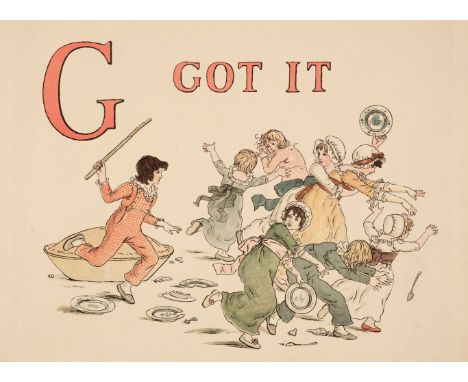 * Greenaway (Kate). A Apple Pie, a collection of 9 colour woodblock prints, circa 1886, 9 colour woodblock prints from A Appl