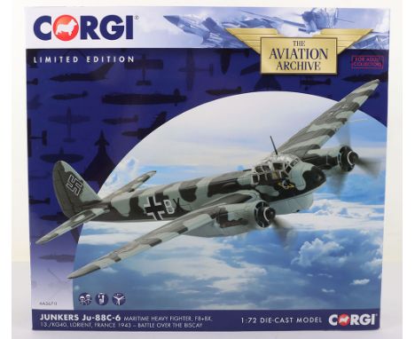 Corgi “The Aviation Archive” AA36711 Junkers Ju-88c-6 boxed model, model comes boxed complete with collector card 318 of 1000