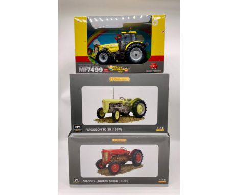 Three Massey Ferguson Tractor ModelsMassey Ferguson MF7499, 1:32 scale, Limited Edition.Massey-Harris MH50, 1:16 scale, Limit