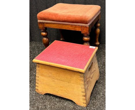 Antique foot stool together with farmhouse step stool.