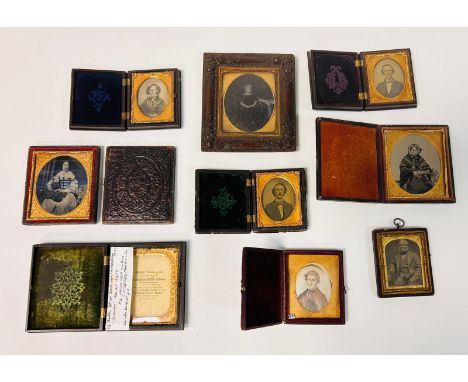 Selection of Daguerreotype and Ambrotype's together with a spare Daguerreotype case