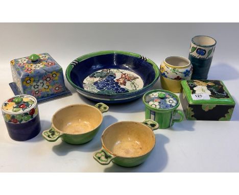 Richard Amour for Bough five pottery dishes, together with four other Bough pottery pieces (different makers)