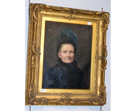 Portrait of a Lady circa 1900, oil on  board, indistinctly signed lower right