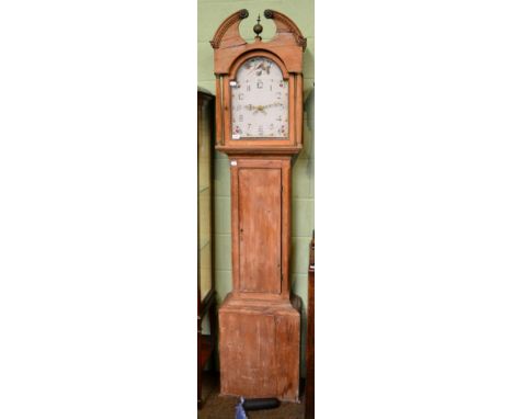 Pine cased thirty-hour longcase clock 