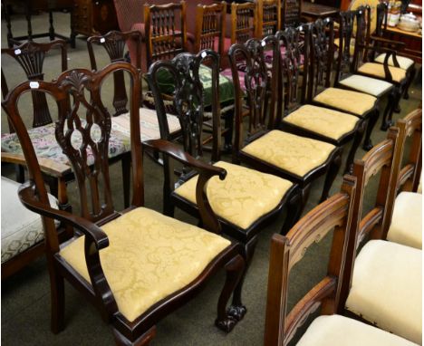 Eight Chippendale style chairs 