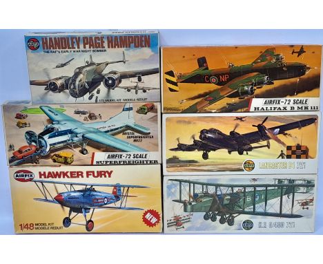 Airfix a boxed Kit group to include Avro Lancaster B.III, Hawker Fury, Queen Elizabeth 2, One Small Step For Man Set plus oth