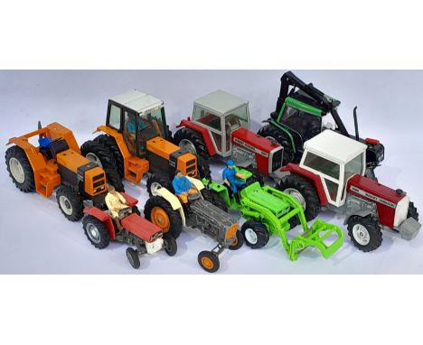 Britains a unboxed Tractor group to include Valtra Valmet 115, Renault Turbo 145-14, Massey Ferguson plus others similar. Con