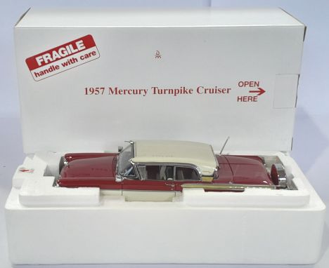 Danbury Mint 1/24 Scale 1957 Mercury Turnpike Cruiser - red upper, cream lower body and roof, matching interior, (unchecked f